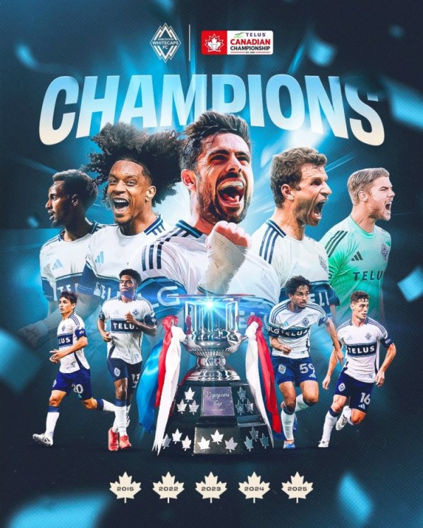 温哥华白浪4-2击败温哥华FC，第5次问鼎加拿大第一名  杯🏆